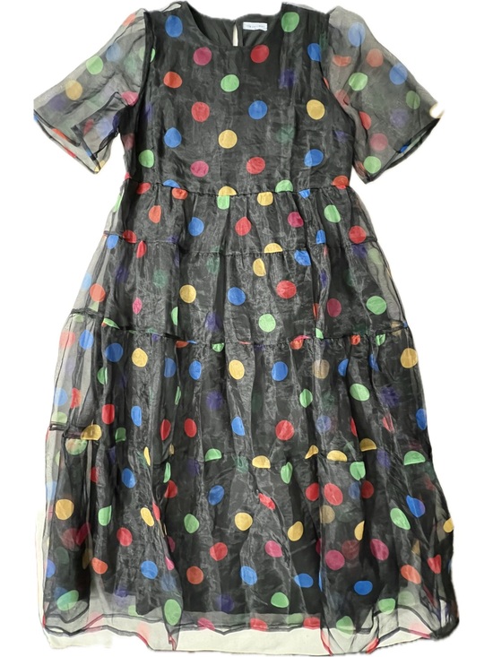 Little Party Dress Dresses & Skirts - Little Party Dress large black sheer polka dot tiered maxi dress AUS 12 US 8